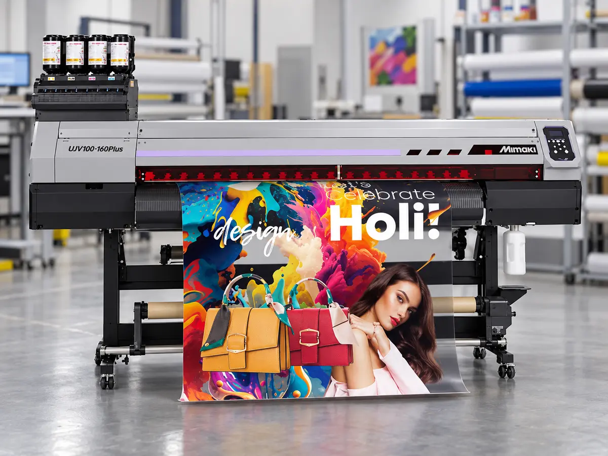 Impresora UV de gran formato trabajando